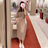 原439 特惠239 24新款 不退不换 老钱风 高腰A摆羊毛针织半身裙