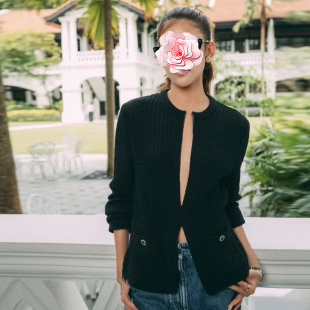 26新款 特惠379 香奶奶 抽绳系带收腰 不退不换 针织开衫 原599