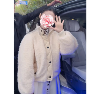 不退不换 原1099 特惠639 25新款 林允同款 白鸭绒仿羊羔毛羽绒服