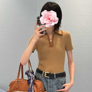 仿麂皮绒拉链POLO领羊毛针织衫 不退不换 25新款 特惠279 原439