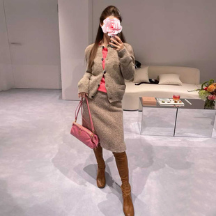 原569 羊毛针织开衫 特惠359 温柔奶茶色 半身裙 25新款 不退不换