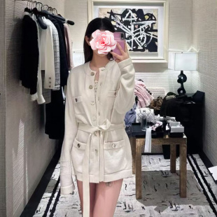 25新款 特惠509 香奶奶 羊绒 不退不换 系带收腰长针织开衫 原769