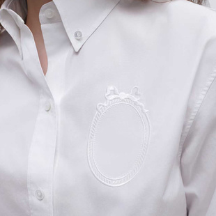 原599 蝴蝶结刺绣长袖 特惠449 王楚然同款 白衬衣 26新款 不退不换