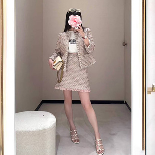 原899 金线薄花呢外套 特惠679 水钻镶边 半身裙 25新款 不退不换