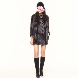 香奶奶 不退不换 24新款 特惠439 撞色斜条纹羊毛针织马夹 原689