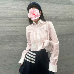 原439 粉白条纹 特惠239 学院风 彼得潘翻领衬衣 25新款 不退不换