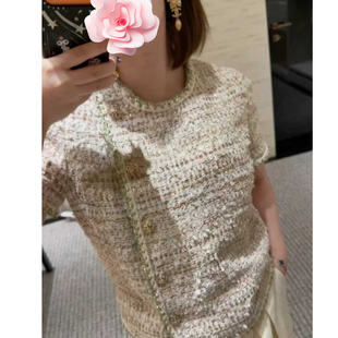 26新款 特惠689 原899 外套 金线薄花呢 侧扣短袖 香奶奶 不退不换