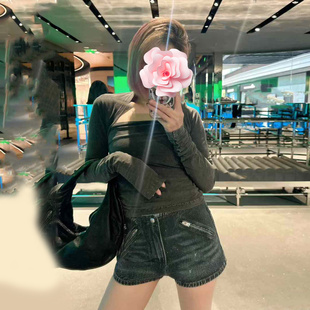 原439 包肩方领 特惠269 褶皱修身 复古炒色上衣 25早春 不退不换