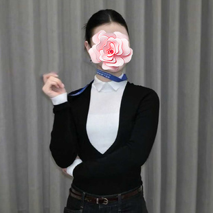 25新款 特惠379 香奶奶 单依纯同款 不退不换 假两件针织衫 原629