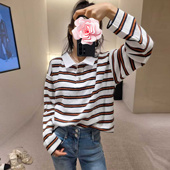 撞色条纹棉线POLO针织衫 不退不换 26新款 香奶奶 原489 特惠329