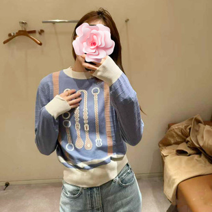 25新款 特惠269 天丝羊毛 经典 不退不换 马术绣花针织衫 原439