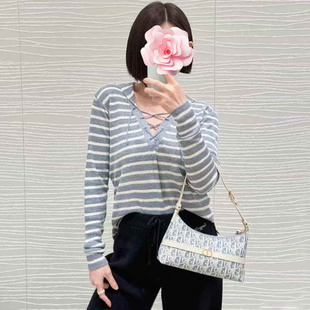 原439 条纹针织衫 特惠269 交叉系带海军领 25新款 不退不换