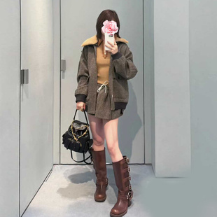 原799 可拆卸毛领 特惠509 两穿 羊毛人字纹外套 25新款 不退不换