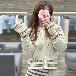 原439 费尔岛提花羊毛针织开衫 特惠259 圣诞款 25新款 不退不换