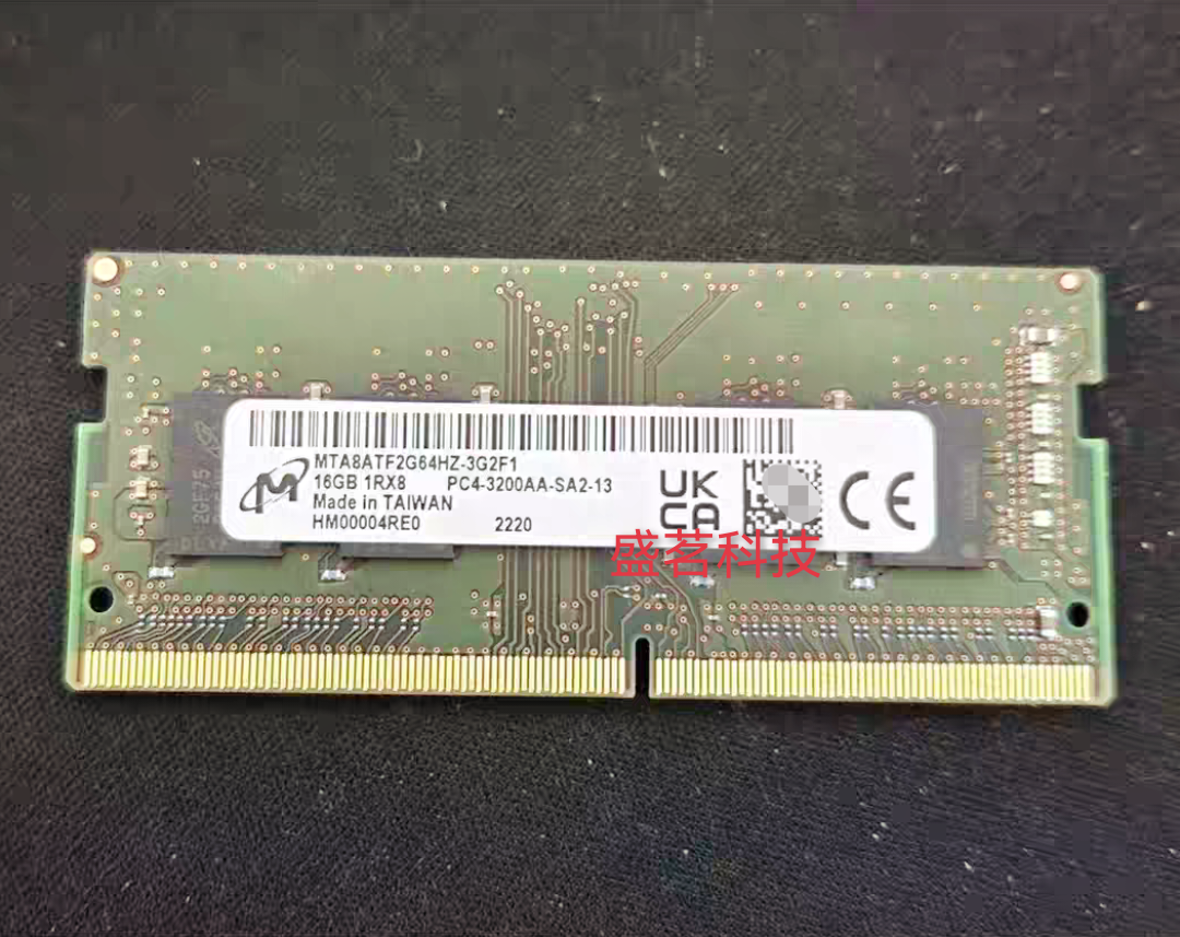 镁光 MTA8ATF2G64HZ-3G2E1/2F1 16G 1RX8 PC4-3200AA-S笔记本内存