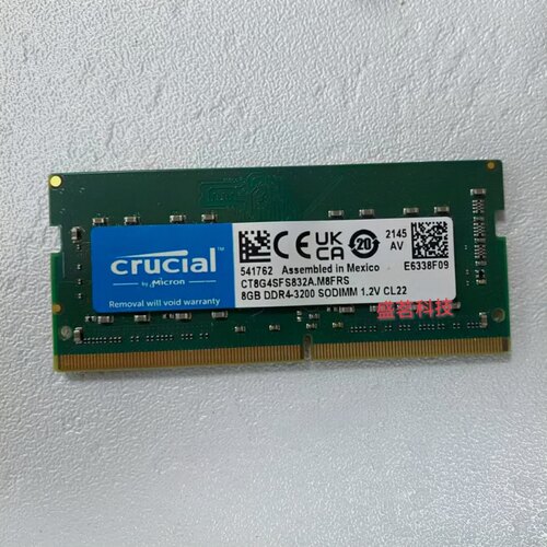 Crucial CT8G4SFS832A 8G DDR4-3200 SODIMM 1.2V CL22笔记本内存