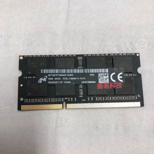 MT 8G 2RX8 12800S PC3L 1600笔记本内存MT16KTF1G64HZ-1G6E2黑条