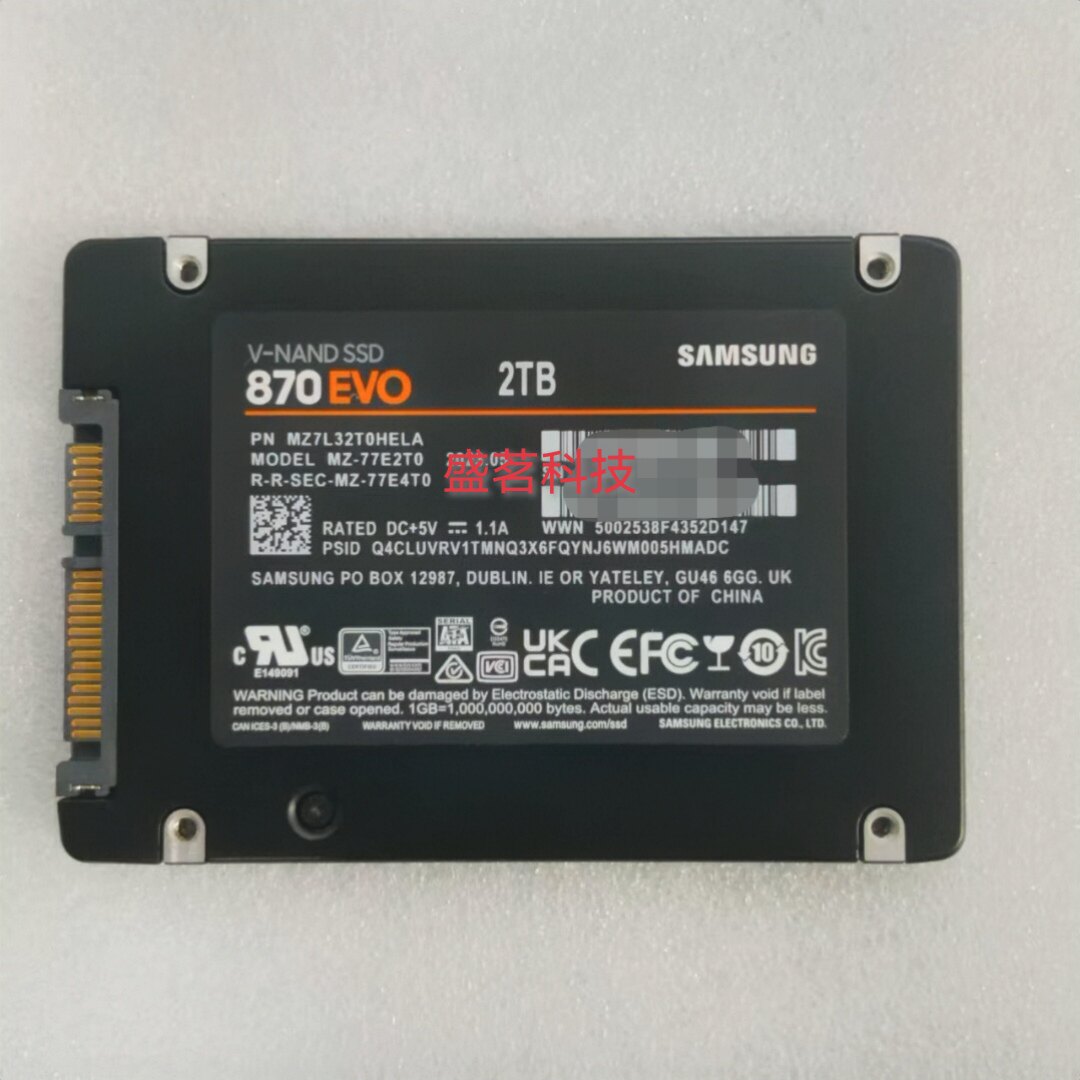 三星870EVO 2TB MZ7L32T0HELA SATA 2.5"固态硬盘 MZ-77E2T0/T0BW