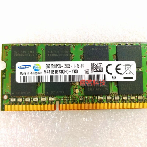 三星 M471B1G73QH0-YK0 8G 2RX8 12800S 1.35V 1600 笔记本内存条