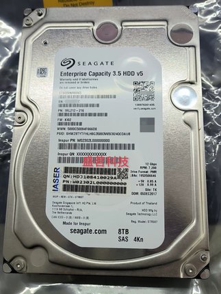 浪潮AS2150 2600 5300 5500 G2 G5 ST8000NM0065 8T SAS 12Gb硬盘