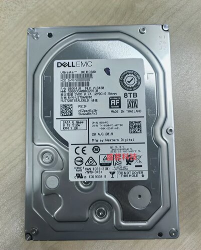 DELL HUS728T8TALE6L0 01WMVC 09X09C 8T 7.2K 3.5 6Gb SATA硬盘