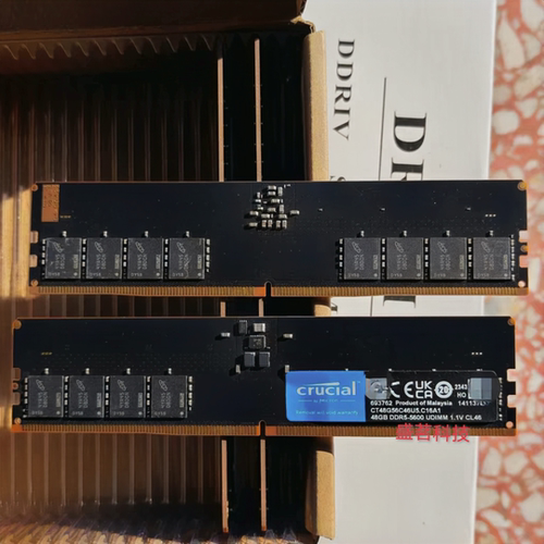Crucial/英睿达48G DDR5 5600Mhz UDIMM 1.1V CL46台式机内存镁光
