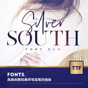 国外高端优雅经典 20款 衬线罗马哥特电影杂志海报英文字体font合集
