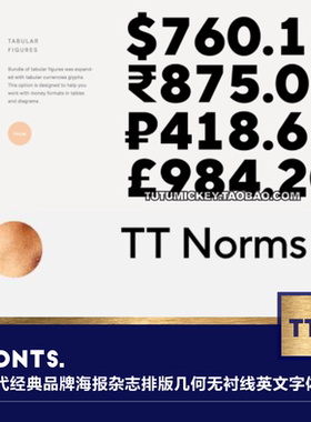 一套实用现代经典品牌海报杂志排版几何无衬线英文字体设计素材