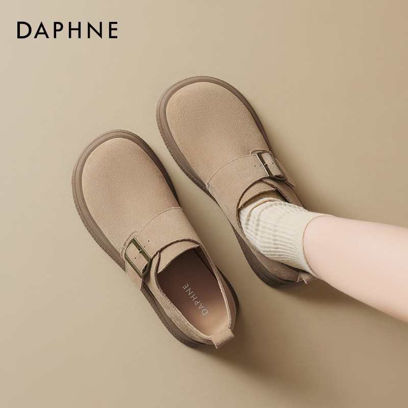 达芙妮真皮勃肯鞋女2025春季新款厚底一脚蹬孕妇单鞋软底休闲女鞋