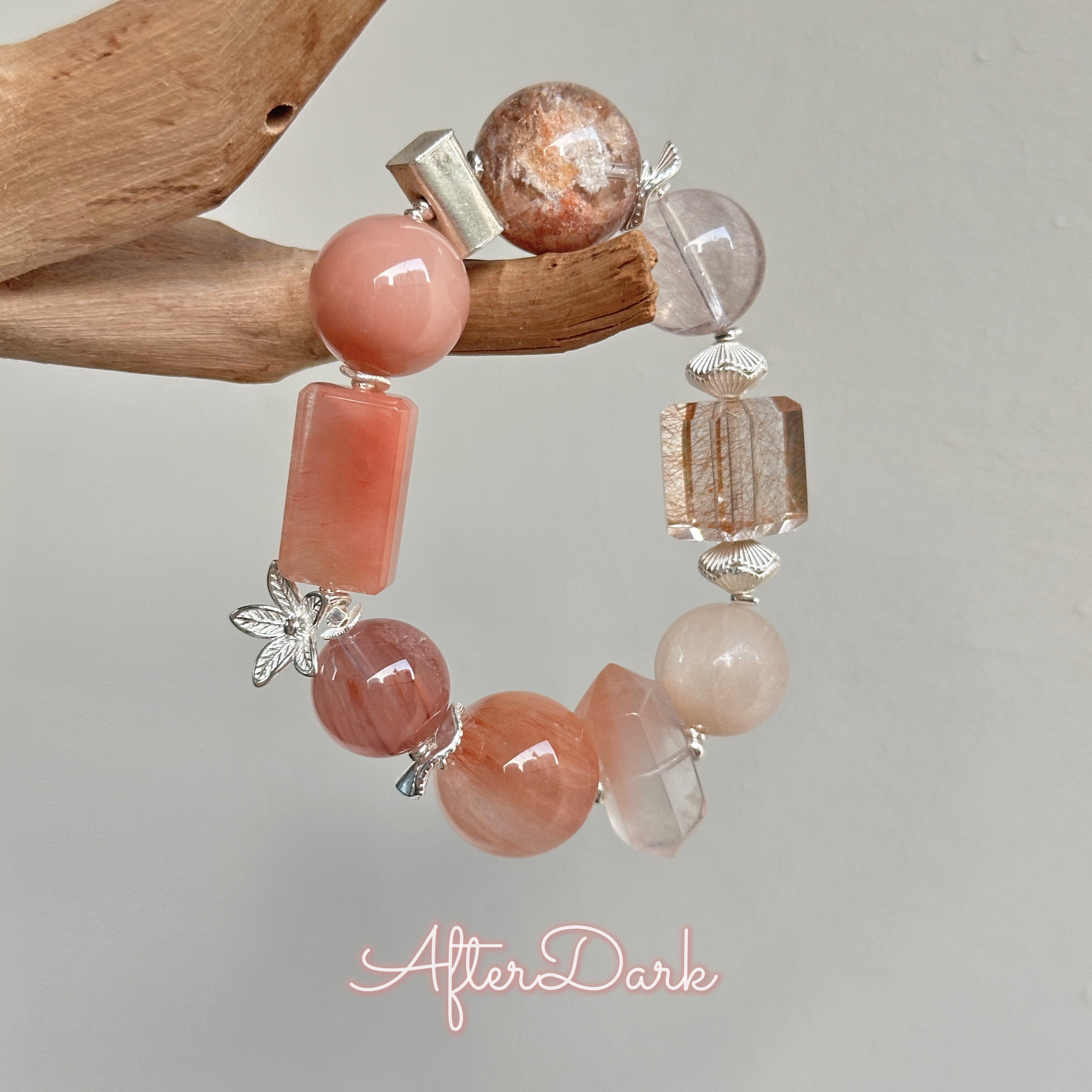 喜用火·原创设计【樱花月饼】天然兔毛幽灵水晶招财好运事业贵人