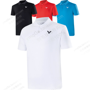 胜利VICTOR威克多羽毛球服男女同款 30035 训练T恤速干POLO翻领S