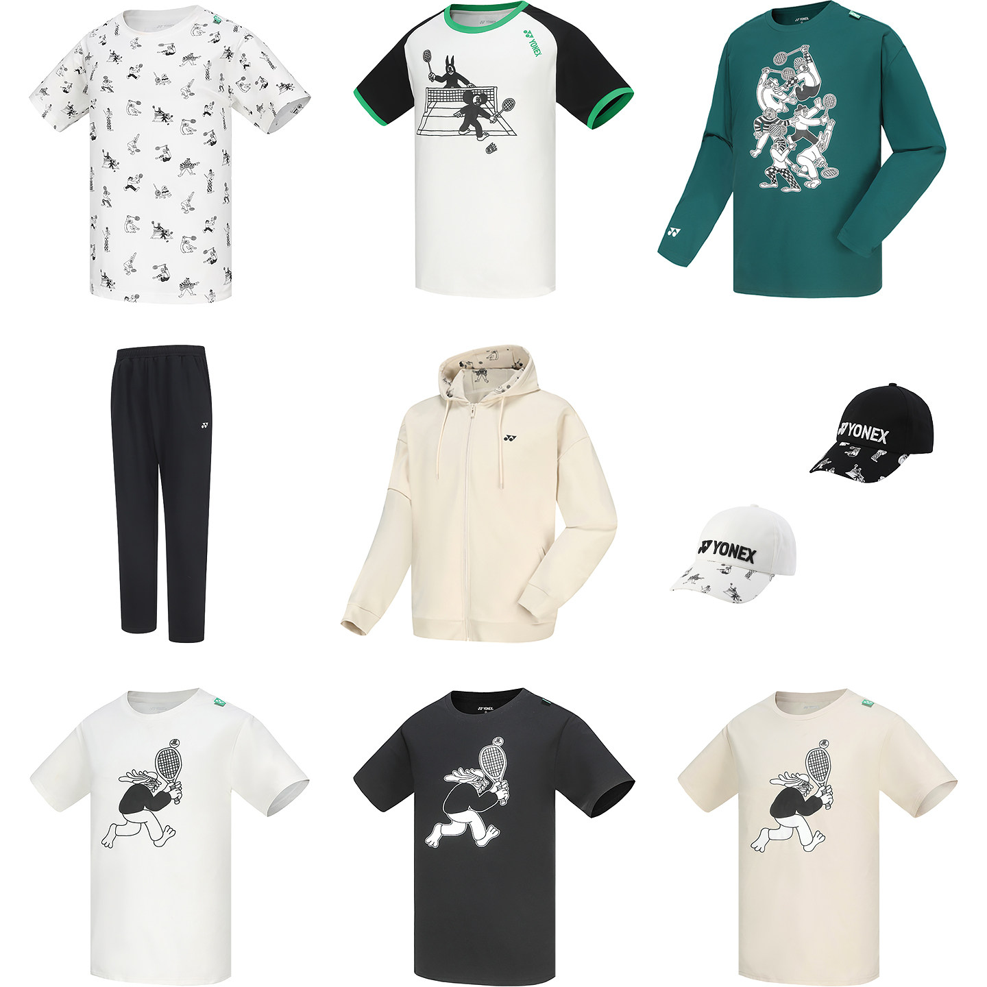 尤尼克斯网球服羽毛球服男女短袖速干运动上衣外套长裤情侣款套装