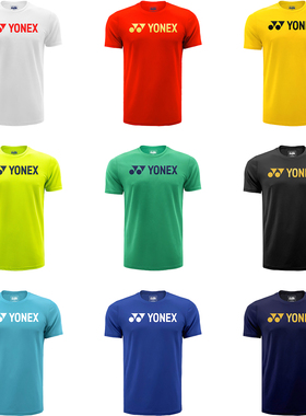2024新款YONEX尤尼克斯YY 网/羽毛球服男运动上衣T恤圆领短袖正品