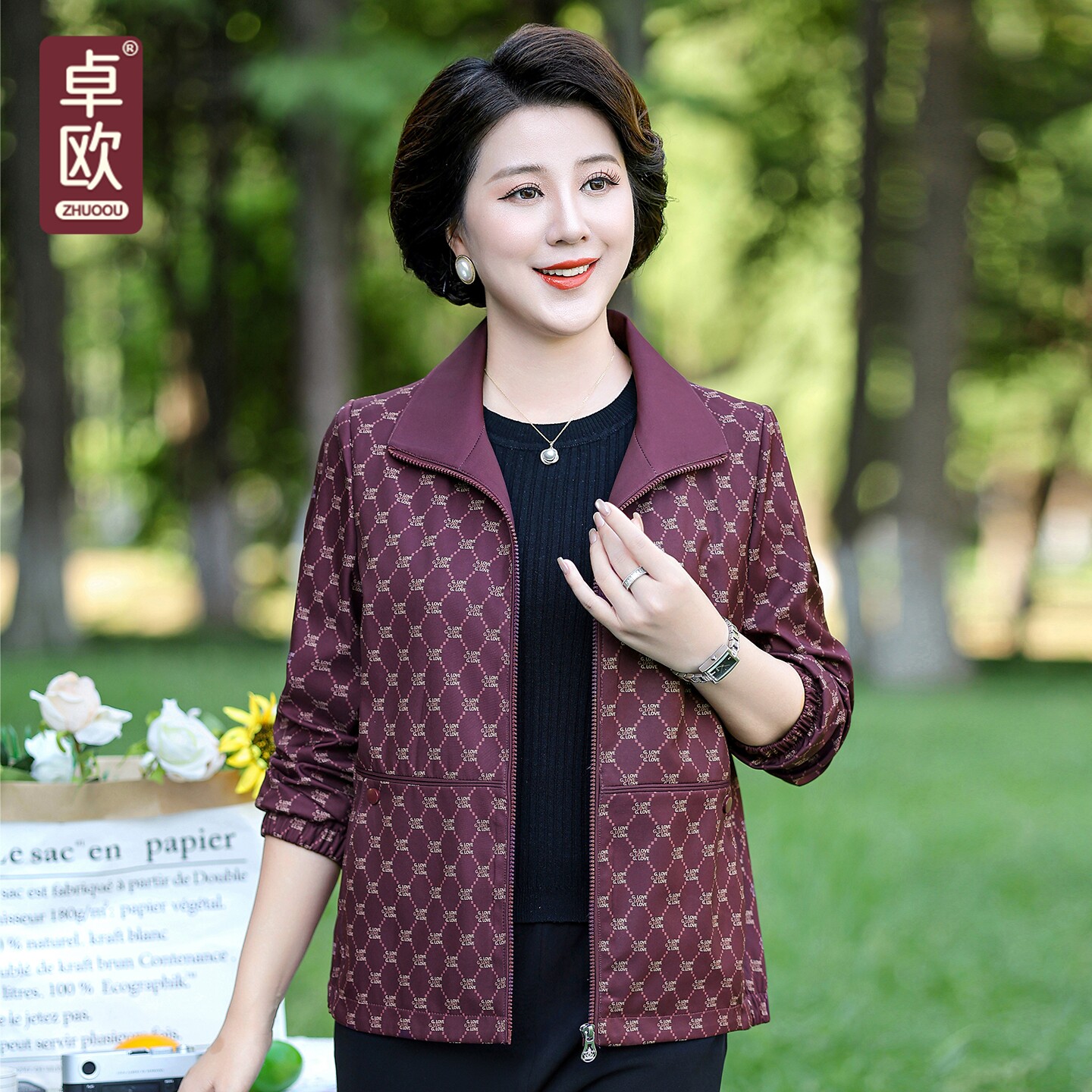 中老年2026年春秋妈妈夹克外套图片
