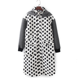 波点中长款 灵系列 库存折扣时尚 品牌女装 风衣F647B 春秋新款