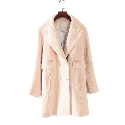 莉系列 新款秋冬季女装品牌库存折扣中长款双排扣时尚大衣S170