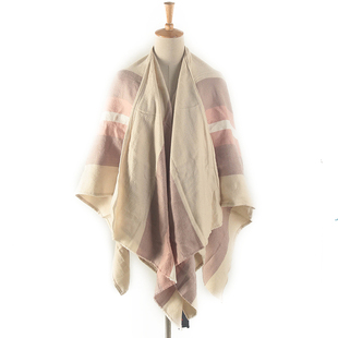 围巾Y5144 拼色披肩两用女式 MJ系列 秋冬品牌专柜库存折扣韩版