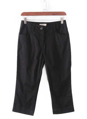 贝系列 夏季款新款品牌女装库存折扣直筒休闲百搭中裤7分裤F288A