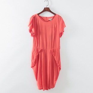 库存折扣圆领短袖 贝系列 品牌女装 新款 连衣裙F455C 夏季