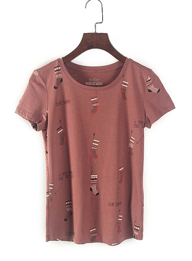 ESP系列 夏季新品女库存专柜折扣 可爱印花纯棉短袖舒适T恤Y3094C