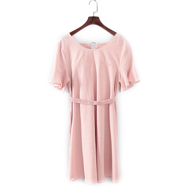 碧系列 夏季新品专柜女装库存折扣法系淑女风荷叶边连衣裙F1144C