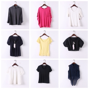 单件系列 夏季新款品牌库存折扣多款式休闲风百搭女式上衣D746