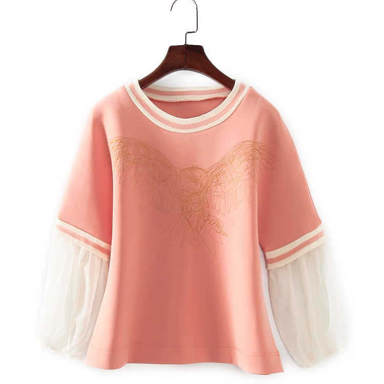 G系列 春秋新款品牌女装库存折扣甜美风绣花箱型卫衣F1546