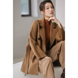 30绒短款 女装 801双面小山羊绒大衣经典 秋冬大码 毛呢外套 时尚 专柜