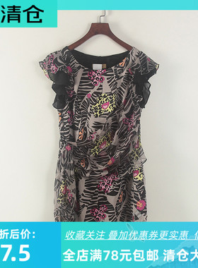 非系列 新款夏季女装库存折扣 时尚妈妈装雪纺印花连衣裙Y2384D