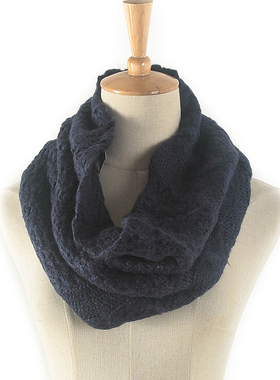 MJ系列 秋冬品牌专柜库存折扣韩版时尚宝蓝色套头围脖女Y5166