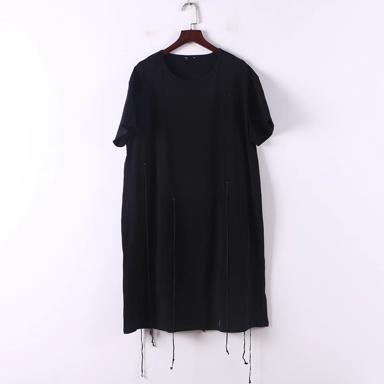 孤品系列 夏季新款女装品牌库存折扣黑色短袖连衣裙D708-8