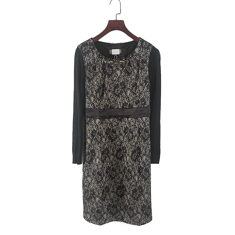 新品女装折扣大气妈妈修身连衣裙