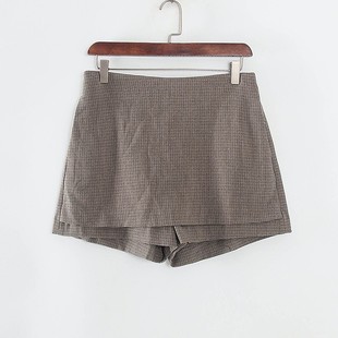 夏季 裙裤 新款 库存折扣小格子短裤 Y4703C 专柜女装 香蕉系列