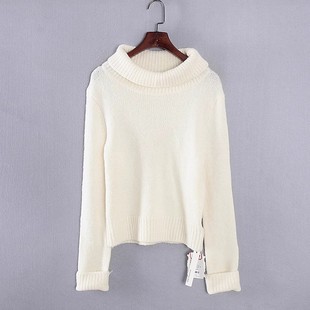 库存折扣米白色高领套头毛衫 专柜女装 Y5032B 春秋新款 香蕉系列